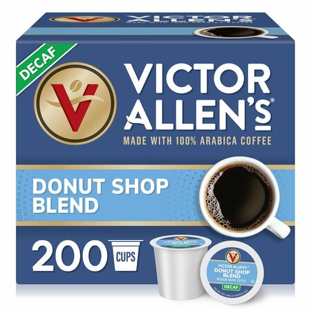 VICTOR ALLEN Decaf Donut Shop Coffee Single Serve Cup, PK200 FG014636RV